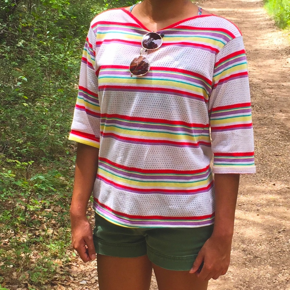 Vintage Quarter Sleeve jersey style top